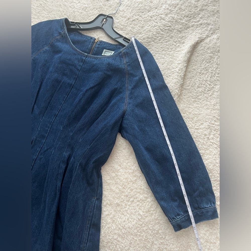 Blue Denim fit and flare Dress with pockets - Picture 11 of 11